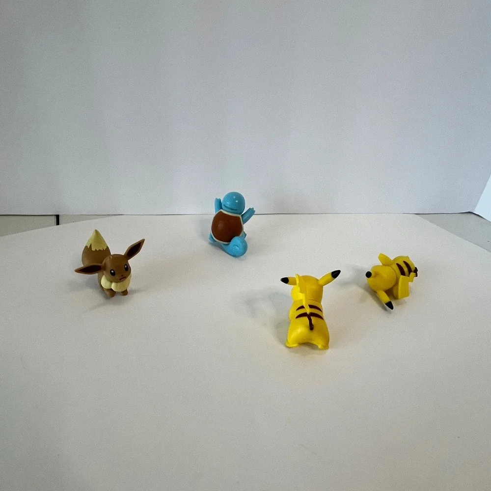 Pokemon Battle‎ Figure Lot 7 Jazwares Pikachu Eevee Squirtle Murkrow Miniatures